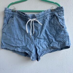 LOFT Light Blue High Waist Denim Shorts